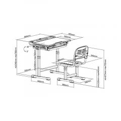 Комплект парта + стул трансформеры Cantare Grey в Сысерти - sysert.mebel24.online | фото 9