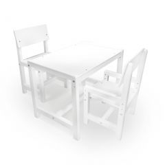 Детский растущий комплект стол и два стула  Я САМ "Лофт" (Белый, Белый) в Сысерти - sysert.mebel24.online | фото 2