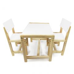Детский растущий комплект стол и два стула  Я САМ "Лофт" (Белый, Сосна) в Сысерти - sysert.mebel24.online | фото 1