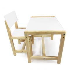 Детский растущий комплект стол и стул  Я САМ "Лофт" (Белый, Сосна) в Сысерти - sysert.mebel24.online | фото 2