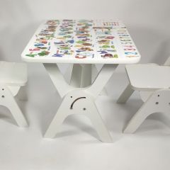 Детский растущий стол-парта и два стула Я САМ "Умка-Дуо" (Алфавит) в Сысерти - sysert.mebel24.online | фото