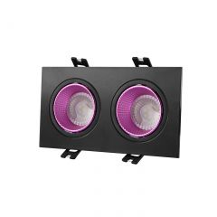 DK3072-BK+PI Встраиваемый светильник, IP 20, 10 Вт, GU5.3, LED, черный/розовый, пластик в Сысерти - sysert.mebel24.online | фото