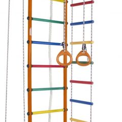 ДСК Атлант оранжевый радуга: турник, кольца, канат, трапеция, веревочная лестница в Сысерти - sysert.mebel24.online | фото