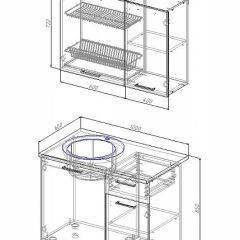 Кухонный гарнитур Антрацит 1000 (Стол. 26мм) в Сысерти - sysert.mebel24.online | фото 2