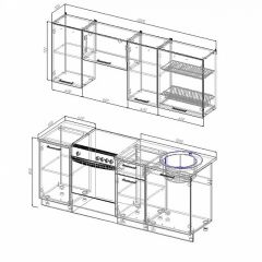 Кухонный гарнитур Жемчуг 2000 (Стол. 26мм) в Сысерти - sysert.mebel24.online | фото 2