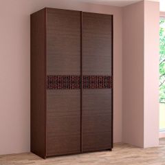 ИННЭС-5 Шкаф-купе 2-х дв. 1400 (2 дв. Ф3 - венге вст. экокожа коричневый) в Сысерти - sysert.mebel24.online | фото