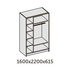 ИННЭС-5 Шкаф-купе 2-х дв. 1600 (2дв. Ф1 - венге) в Сысерти - sysert.mebel24.online | фото 2