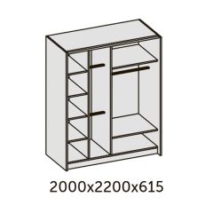 ИННЭС-5 Шкаф-купе 2-х дв. 2000 (2дв. Ф4 - венге вставка зеркало) в Сысерти - sysert.mebel24.online | фото 2