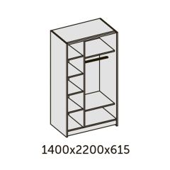 ИННЭС-5 Шкаф-купе 2-х дв.1400 (2дв. Ф3 - бодега белая вставка экокожа белая) в Сысерти - sysert.mebel24.online | фото 2