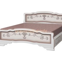 КАРИНА-6 Кровать из массива 1600 (Дуб молочный) с 2-мя ящиками в Сысерти - sysert.mebel24.online | фото