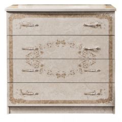 Комод 4 ящика с Зеркалом ППУ (крем) коллекция Патрисия в Сысерти - sysert.mebel24.online | фото 3
