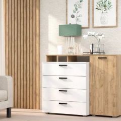 Комод №8 (Дуб Крафт Золотой/Белый) в Сысерти - sysert.mebel24.online | фото