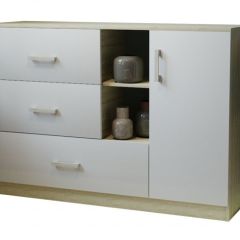 Комод К-3.1 (Дуб сонома/Белый жемчуг) в Сысерти - sysert.mebel24.online | фото