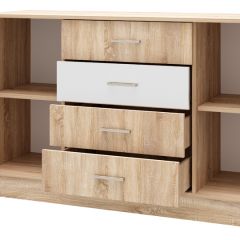 БЕАТРИС Комод К1400 (Дуб Сонома/Белый глянец) в Сысерти - sysert.mebel24.online | фото 2