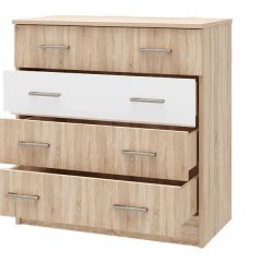 БЕАТРИС Комод К800 (Дуб Сонома светлый/Белый глянец) в Сысерти - sysert.mebel24.online | фото 2