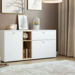 ЛАНС Комод К101 (дуб бунратти/белый) в Сысерти - sysert.mebel24.online | фото