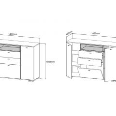ЛАНС К303 Комод (дуб бунратти/белый) в Сысерти - sysert.mebel24.online | фото 2