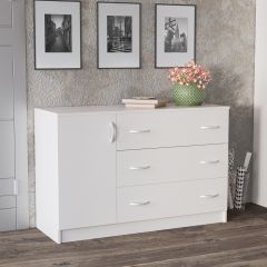 Комод Лофт (3 ящика/1 дверца) Белый в Сысерти - sysert.mebel24.online | фото
