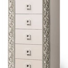 Комод (узкий) Тиффани Premium слоновая кость/серебро (ТФКМ-2(П) в Сысерти - sysert.mebel24.online | фото