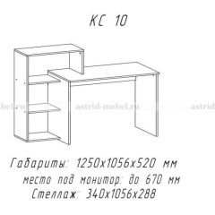 Компьютерный стол №10 (Анкор белый) в Сысерти - sysert.mebel24.online | фото
