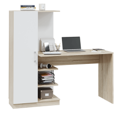 Стол компьютерный Софт (УНИ) Дуб Сонома/Белый в Сысерти - sysert.mebel24.online | фото