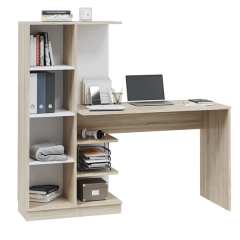 Стол компьютерный Софт (УНИ) Дуб Сонома/Белый в Сысерти - sysert.mebel24.online | фото 2