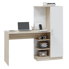 Стол компьютерный Софт (УНИ) Дуб Сонома/Белый в Сысерти - sysert.mebel24.online | фото 3