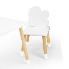 Комплект детской мебели стол и два стула Облачко (Белый/Белый/Береза) в Сысерти - sysert.mebel24.online | фото 1