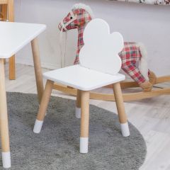 Комплект детской мебели стол и два стула Облачко (Белый/Белый/Береза) в Сысерти - sysert.mebel24.online | фото 3