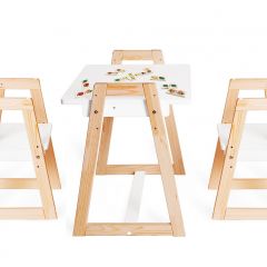 Комплект детской мебели стол и  два стула Я САМ "Лофт-Дуо" (Белый) в Сысерти - sysert.mebel24.online | фото