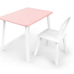 Комплект детской мебели стол и стул Корона (Розовый/Белый/Белый) в Сысерти - sysert.mebel24.online | фото 2