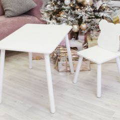 Комплект детской мебели стол и стул Мишутка (Белый/Белый/Белый) в Сысерти - sysert.mebel24.online | фото