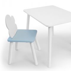 Комплект детской мебели стол и стул Облачко (Белый/Голубой/Белый) в Сысерти - sysert.mebel24.online | фото 1