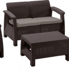 Комплект мебели Корфу сет (Corfu set) коричневый - серо-бежевый * в Сысерти - sysert.mebel24.online | фото