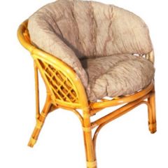 Кресло Багама, подушки светлые полные шенил (Мёд) в Сысерти - sysert.mebel24.online | фото 1