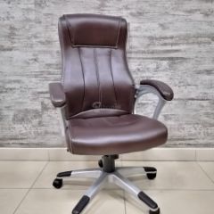Кресло Barneo K-148 для руководителя (коричневая экокожа) в Сысерти - sysert.mebel24.online | фото