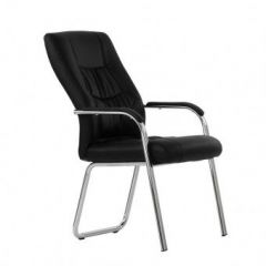 Кресло Barneo K-15 для посетителей и переговорных (черный) в Сысерти - sysert.mebel24.online | фото