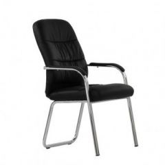 Кресло Barneo K-16 для посетителей и переговорных (черный) в Сысерти - sysert.mebel24.online | фото