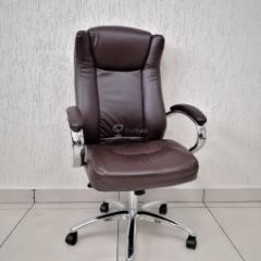 Кресло Barneo K-45 для руководителя (коричневая экокожа) в Сысерти - sysert.mebel24.online | фото