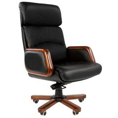 Кресло для руководителя CHAIRMAN 417 (Натуральная кожа) Черное в Сысерти - sysert.mebel24.online | фото