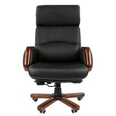 Кресло для руководителя CHAIRMAN 417 (Натуральная кожа) Черное в Сысерти - sysert.mebel24.online | фото 2
