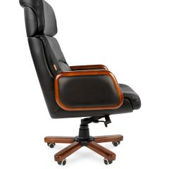 Кресло для руководителя CHAIRMAN 417 (Натуральная кожа) Черное в Сысерти - sysert.mebel24.online | фото 3
