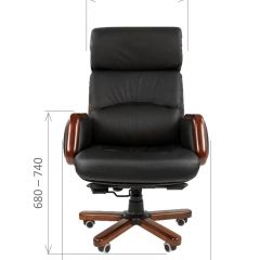 Кресло для руководителя CHAIRMAN 417 (Натуральная кожа) Черное в Сысерти - sysert.mebel24.online | фото 4