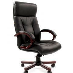 Кресло для руководителя CHAIRMAN  421 (Натуральная кожа) Черное в Сысерти - sysert.mebel24.online | фото