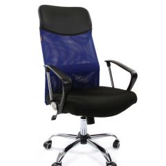 Кресло для руководителя CHAIRMAN 610 N (15-21 черный/сетка синий) в Сысерти - sysert.mebel24.online | фото