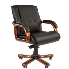 Кресло для руководителя CHAIRMAN  653 М (Кожа) Черное в Сысерти - sysert.mebel24.online | фото 1