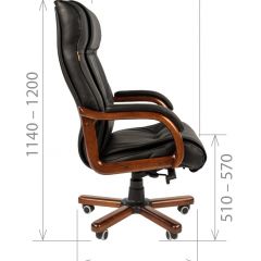 Кресло для руководителя CHAIRMAN  653 (Кожа) Черное в Сысерти - sysert.mebel24.online | фото 4