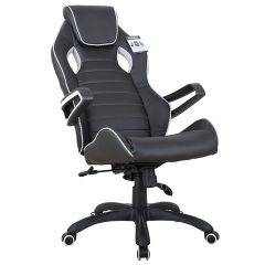 Кресло компьютерное BRABIX Techno Pro GM-003 (экокожа черное/серое, вставки серые) 531814 в Сысерти - sysert.mebel24.online | фото 4