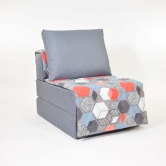 Кресло-кровать бескаркасное Харви (серый-геометрия слейт) в Сысерти - sysert.mebel24.online | фото