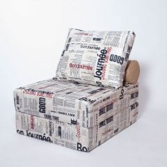 Кресло-кровать-пуф бескаркасное Прайм (Газета) в Сысерти - sysert.mebel24.online | фото
